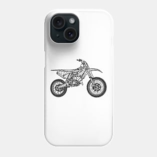 YZ 125 Motorcycles Blueprint Sketch Art Phone Case