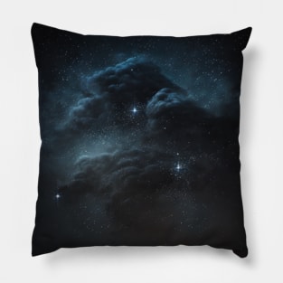 Space, fantasy, pattern, si-fi, dark blue Pillow