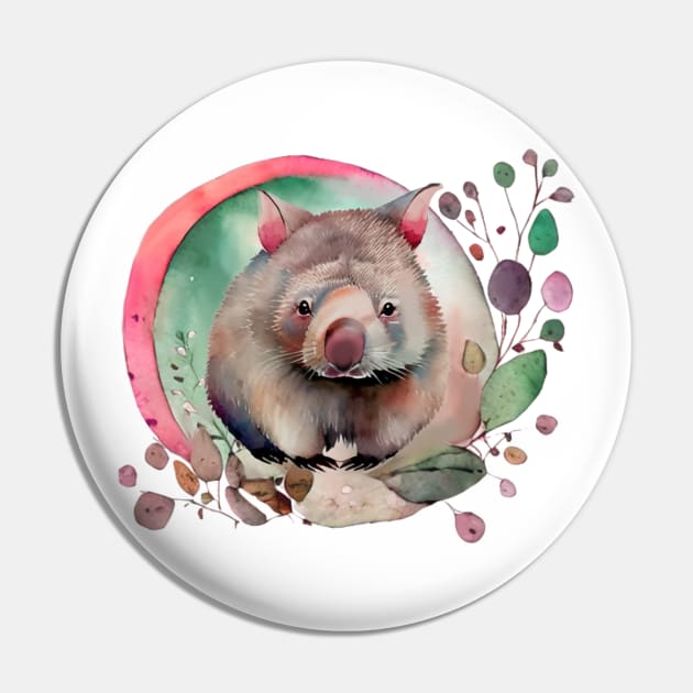 Wombat In The Wild Pin by NMODesigns