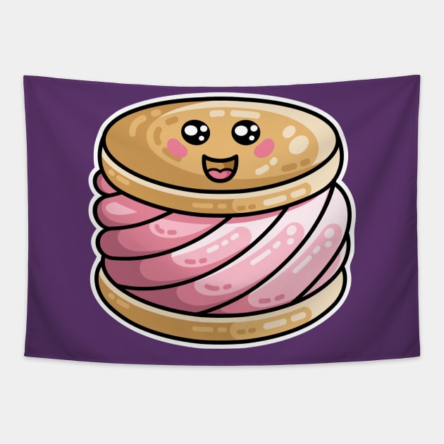 Kawaii Cute Ice Cream Sandwich Tapestry by freeves