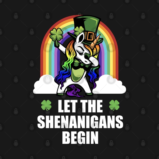 Dabbing Unicorn Shenanigans Funny St Patricks Day by TheBeardComic