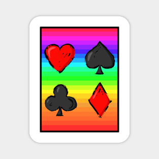 Rainbow Lucky Playing Card Magnet