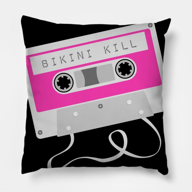 Bikini Kill Riot Grrrl White Cassette Pillow by Jigsaw Youth