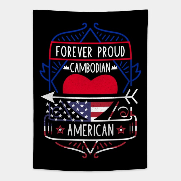 Forever Proud Cambodian American - Cambodia Heart Tapestry by Family Heritage Gifts