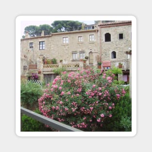 View of the charming Spanish streets Spain sightseeing trip photography from city scape Barcelona Blanes Malgrat del Mar Santa Susuana Magnet