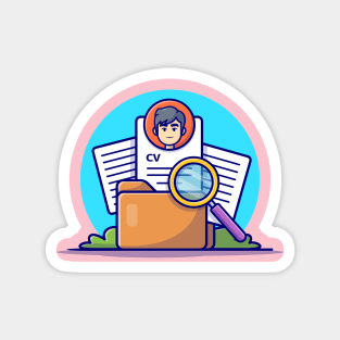 Curriculum Vitae Cartoon Vector Icon Illustration (3) Magnet