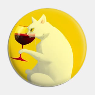 Cat with Wine Pin