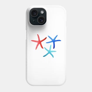 Starfish in Red, Aqua and Cobalt Phone Case