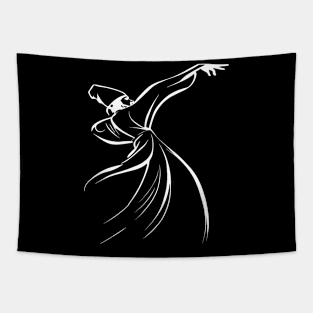 The Dervish Relationship Between Body And Soul Line Art Tapestry