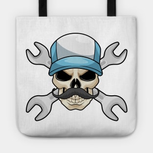 Skull with Mustache & Wrench Tote