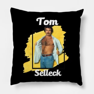 Tom Selleck//Yellow Splash Pillow