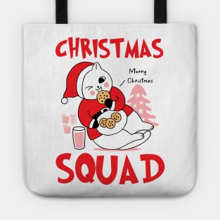 Cat Christmas Squad Eating Cookies xmas Tote