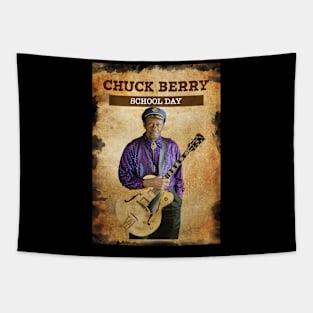 Vintage Old Paper 80s Style Chuck berry School Day Tapestry