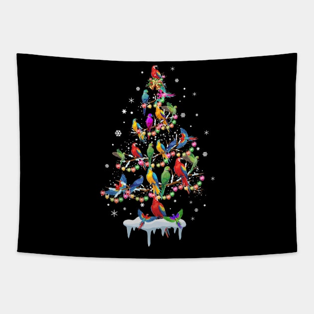 Birds Christmas Tree Tapestry by MarrinerAlex