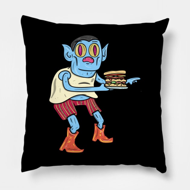 Midnight Snack with Hudson Abadeer Pillow by surfinggiraffecomics