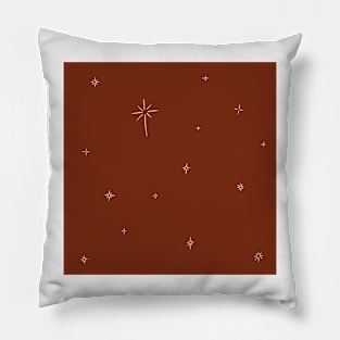 Cream Stars on Red Pillow