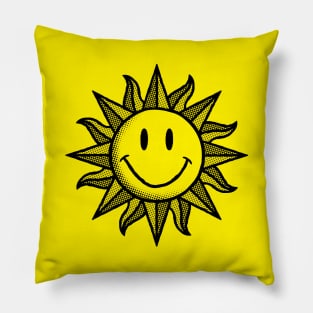 Vintage Smiley Sun Pillow