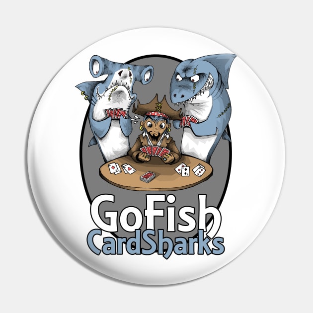 Go Fish Card Sharks Pin by inkninja