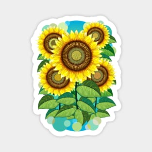 Sunflowers Bright Summer Nature Flora Magnet