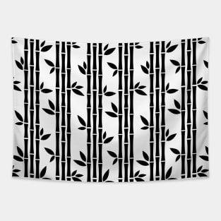 Black Bamboos Pattern Tapestry