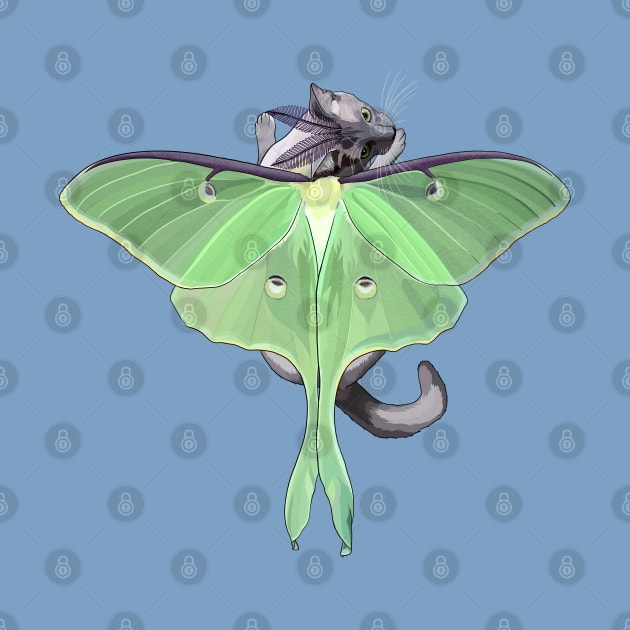Luna Moth Flitter Kitty by CarleahUnique