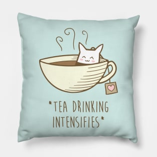 *Tea Drinking Intensifies* Pillow