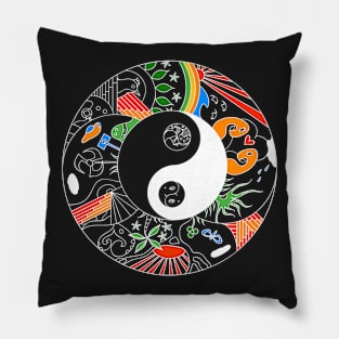 artistic yin and yang doodle Pillow