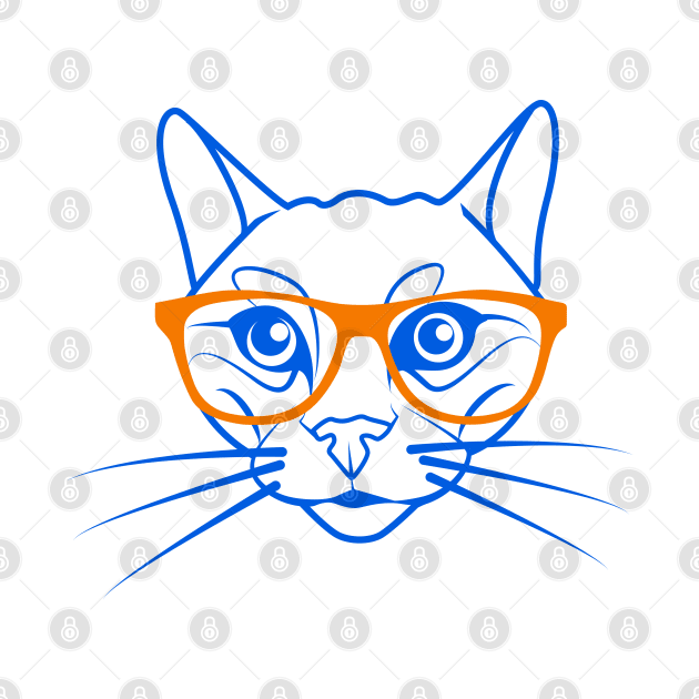 Cute cat in orange and blue by Toozidi T Shirts