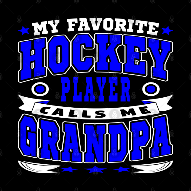 Calls Me Grandpa Funny Grandchildren Hockey Lover Typography by JaussZ