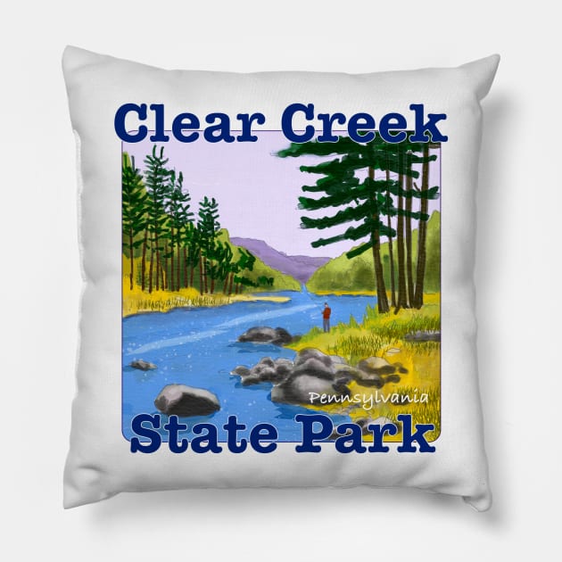 Clear Creek State Park, Pennsylvania Pillow by MMcBuck