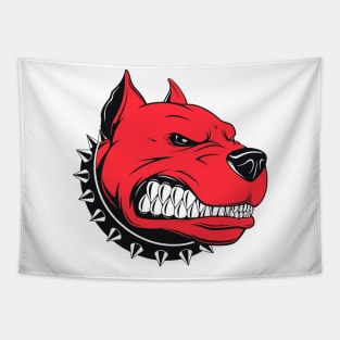 Angry Red Dog Tapestry