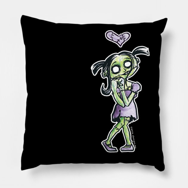 Zombie Girl Pillow by zombicatures