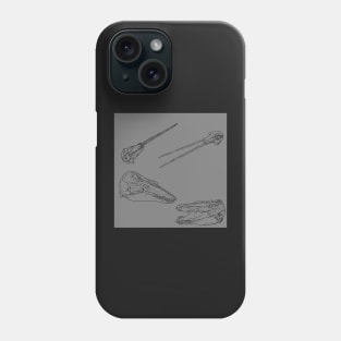 Arctic Whale Skulls and Oddities Grey Phone Case