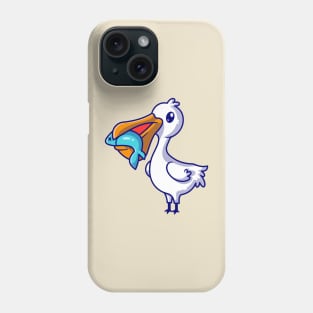 Cute Pelican Eat Fish Cartoon Phone Case
