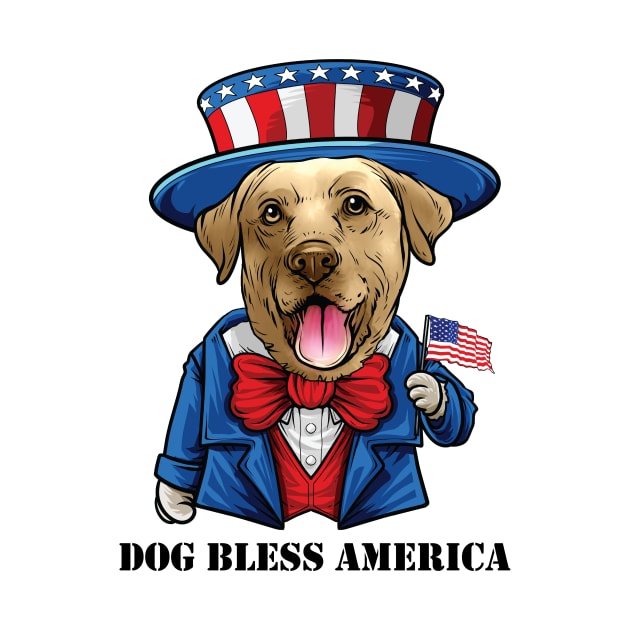 Yellow Labrador Retriever Dog Bless America by whyitsme