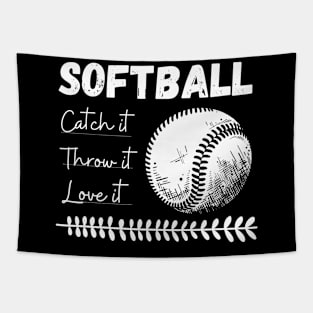 Softball Spirit: Catch, Throw, Love Tapestry