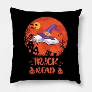 Trick or Read Librarian Book Lover Halloween Pillow