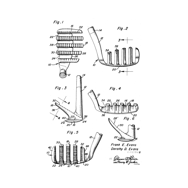 Golf Sand Wedge Vintage Patent Hand Drawing by TheYoungDesigns