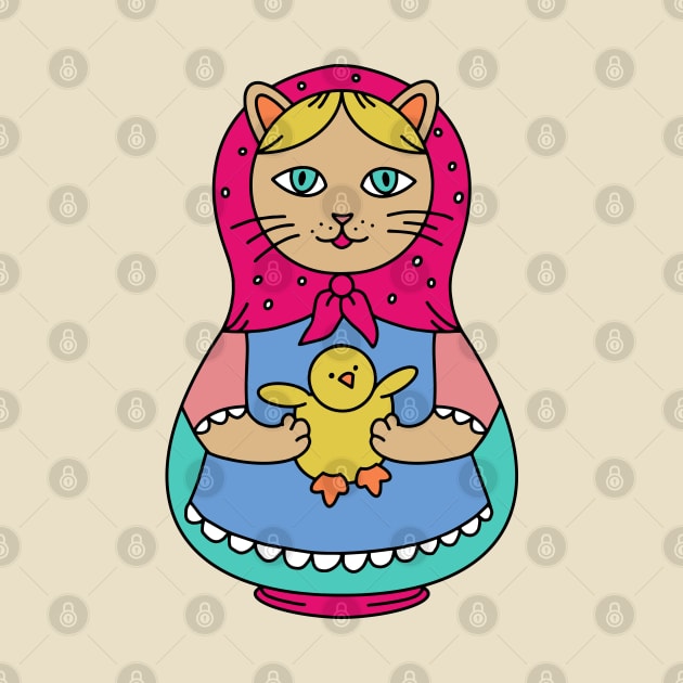 Catryoshka Farmer Cat Matryoshka by okpinsArtDesign