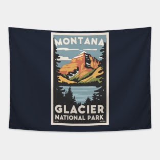 A Vintage Travel Art of the Glacier National Park - Montana - US Tapestry