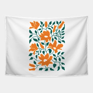 Tangerine & Pine: Matisse Flowers & Leaves Tapestry