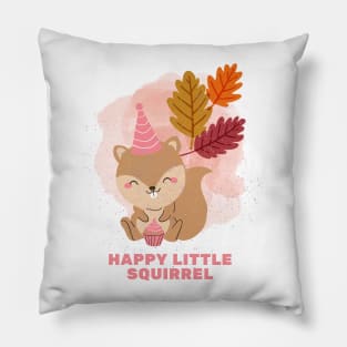 Happy Little Squirrel Pillow