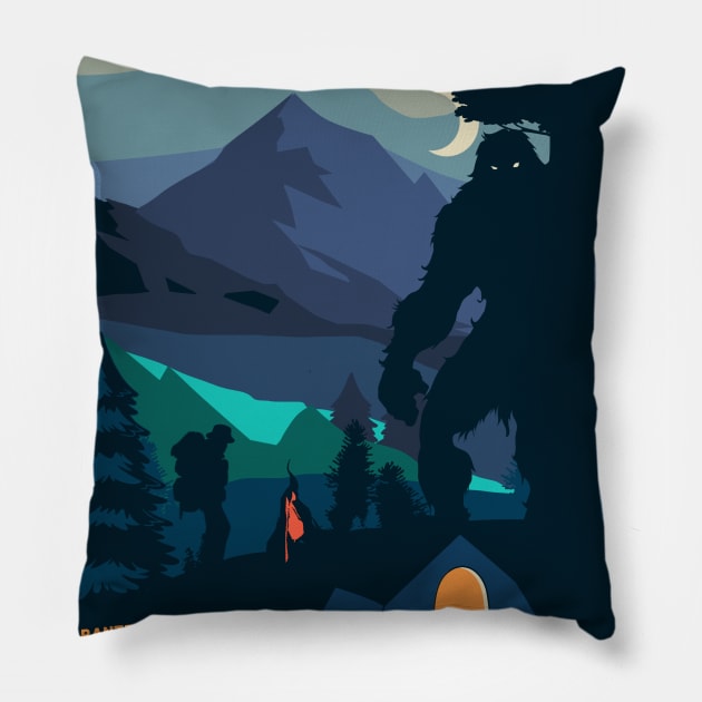 Bigfoot Pillow by Heymoonly