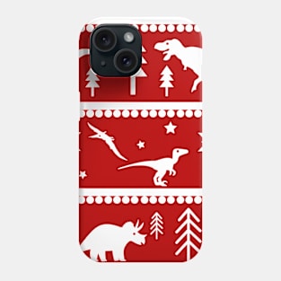 Another Dinosaur Fair Isle Pattern (Red) Phone Case