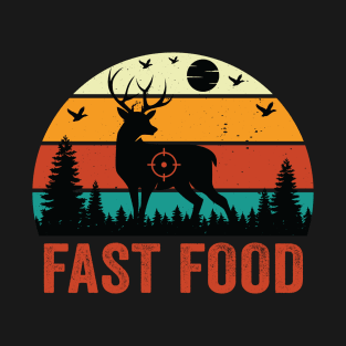 Deer Bow Hunting Tee Fast Food Fun Hunter Christmas T-Shirt