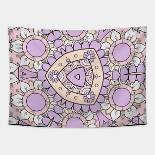 Kaleidoscope of Pastel Color Layered Mandalas Tapestry