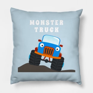 illustration of monster truck with cartoon style. Pillow