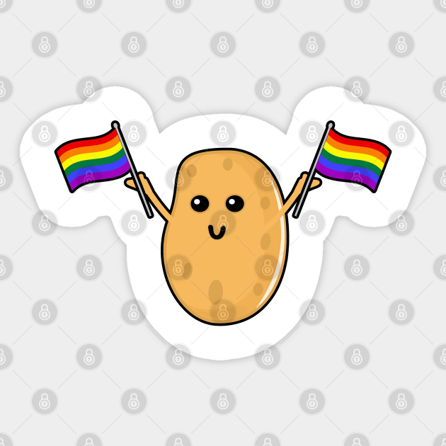 Pride Potato With Lgbtq Flags Gay Pride Aufkleber Teepublic De
