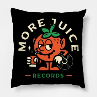 logo more juice records Pillow