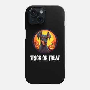 Cute Doberman Dog Halloween Trick or Treat Phone Case